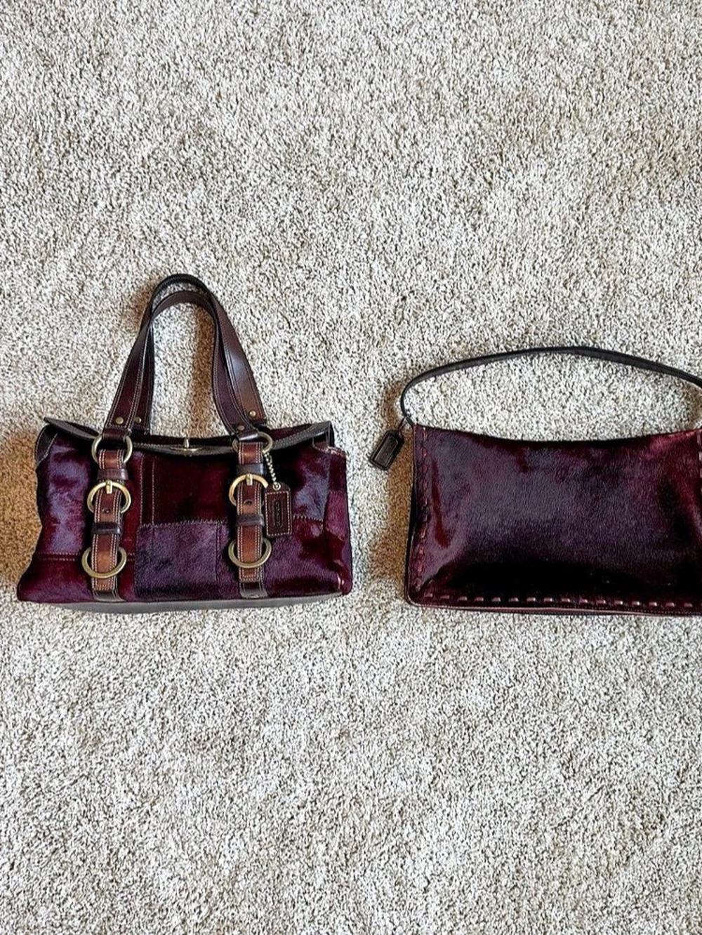 rare Coach calf hair purses